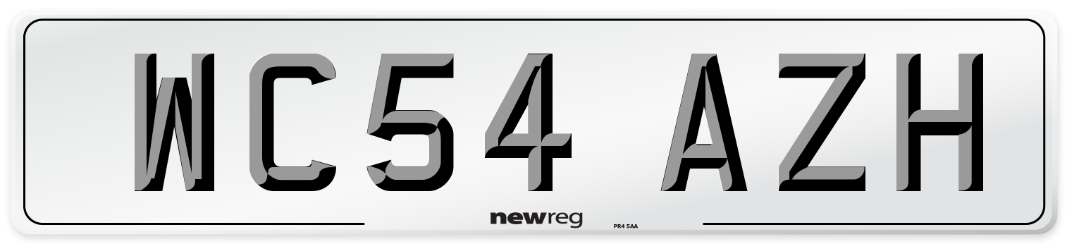 WC54 AZH Number Plate from New Reg